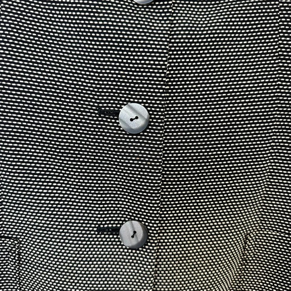 Vintage 80s Jaeger Boyfriend Blazer Black and White Wool Blend 6 - Picture 3 of 9